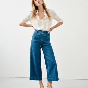SPANX Cropped Wide Leg Jeans with Patch Pockets
